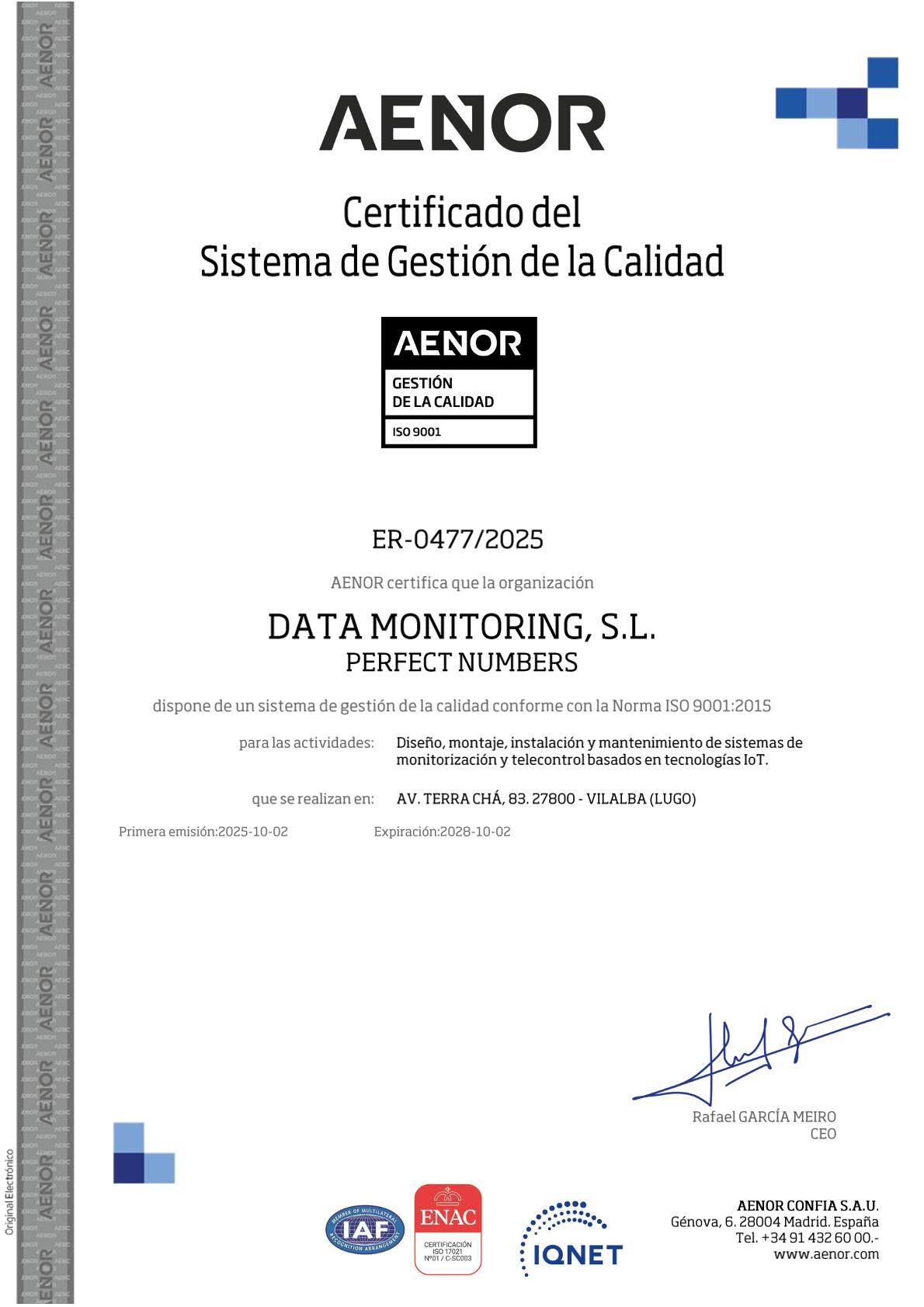 Certificado ISO 9001